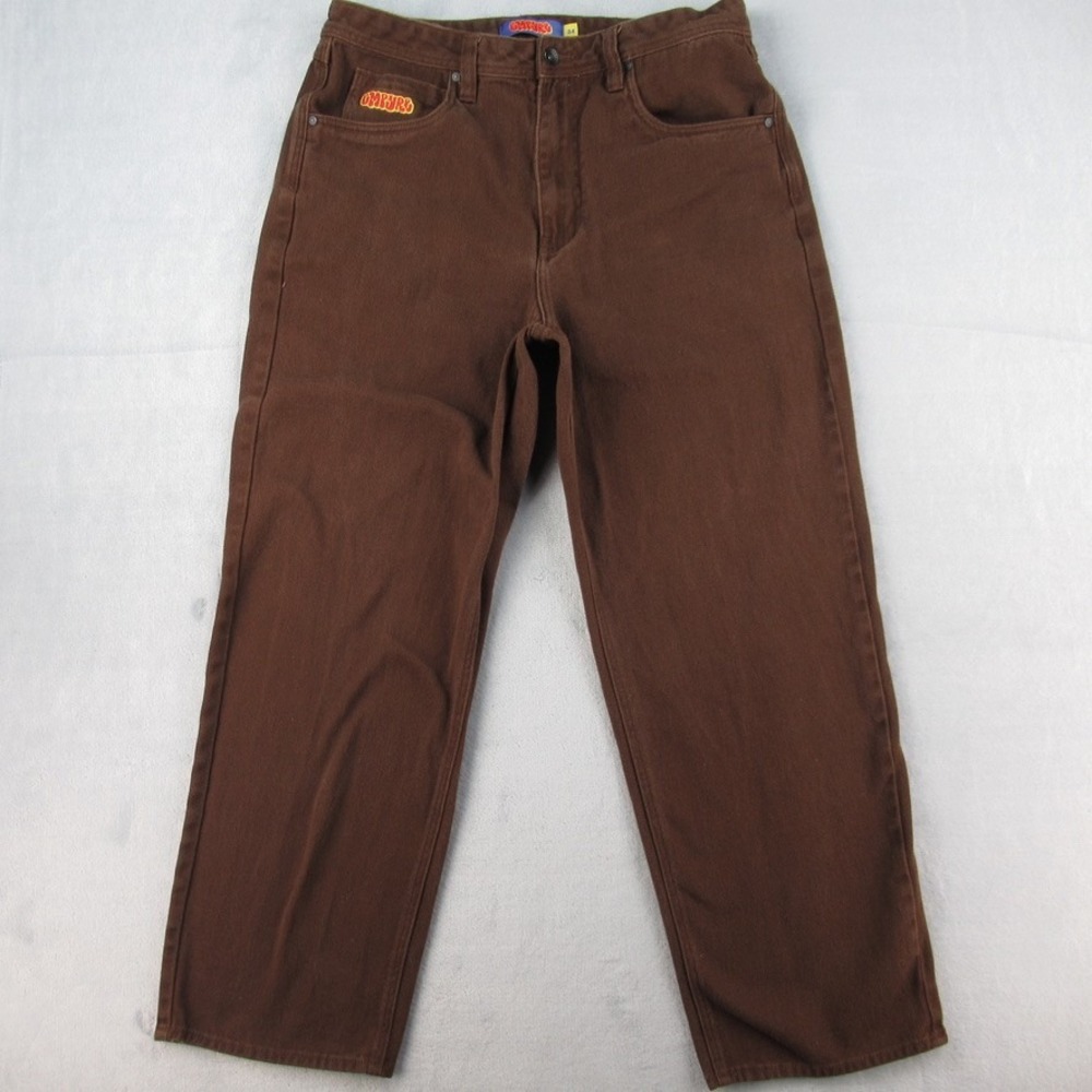 Empyre Relaxed Fit Brown Cotton Skate Pants Mens Size 34 Baggy Streetwear